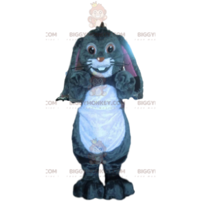 BIGGYMONKEY™ mascot costume of gray rabbit with its beautiful