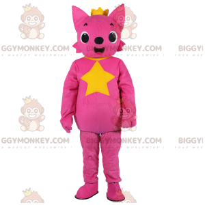 BIGGYMONKEY™ mascot costume of pink fox wearing a beautiful