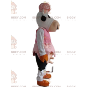 BIGGYMONKEY™ Lustiges Kuhbauern-Outfit-Maskottchen-Kostüm -