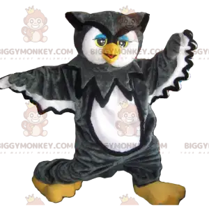 Incrível fantasia de mascote BIGGYMONKEY™ de corujas pretas e