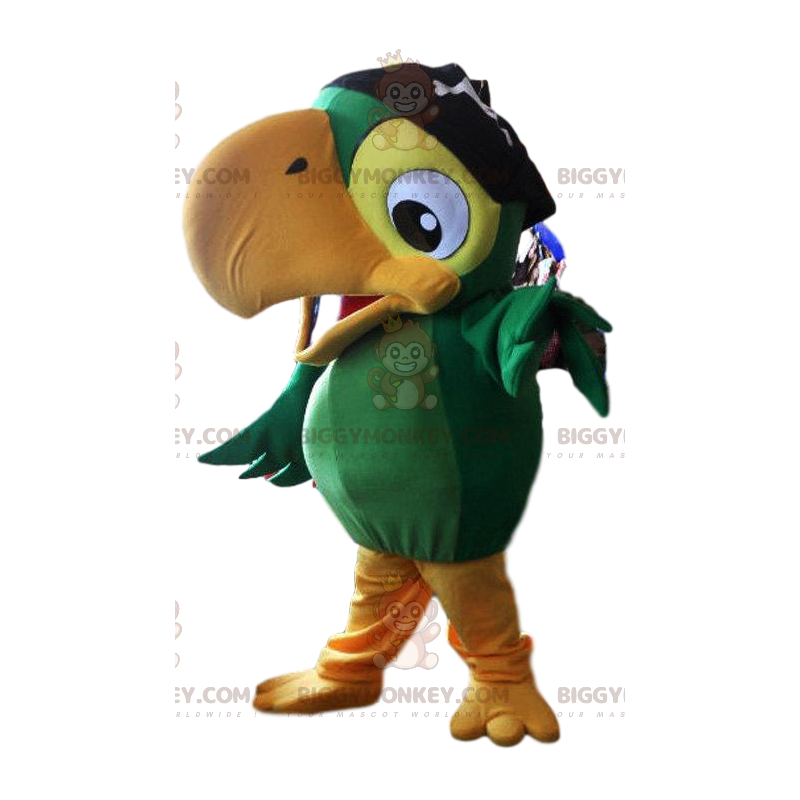 BIGGYMONKEY™ Costume da mascotte Pappagallo verde in costume da BIGGYMONKEY™ Costume da mascotte Pappagallo verde in costume da