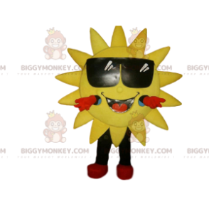  Hymyilevä aurinko ja aurinkolasit BIGGYMONKEY™ maskottiasu - Luokittelemattomat maskotit - BIGGYMONKEY_011585 - BiggyMonkey.com