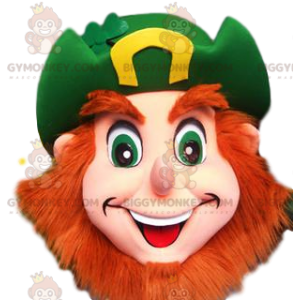 BIGGYMONKEY™ maskotdräkt Glad skäggig troll med grön hatt -
