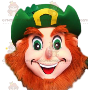 BIGGYMONKEY™ Mascot Costume Happy Bearded Leprechaun With Green