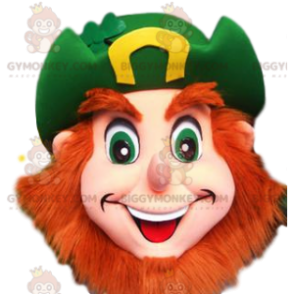 BIGGYMONKEY™ maskottiasu Happy Bearded Leprechaun ja vihreä hattu - Kadonneet eläinmaskotit - BiggyMonkey.com