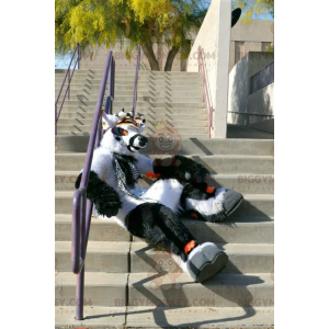 BIGGYMONKEY™ Black White Orange Gazelle Antelope Mascot Costume