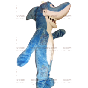 Fato de mascote de tubarão azul e branco incrível e engraçado BIGGYMONKEY™ - Mascotes de peixe - BiggyMonkey.com