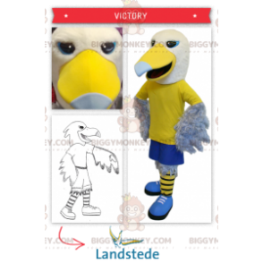 BIGGYMONKEY™ Maskottchenkostüm Gelber und weißer Adler