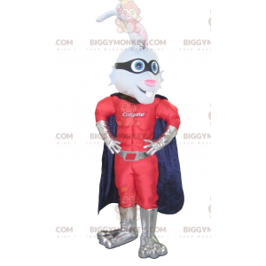 Bunny BIGGYMONKEY™ Mascot Costume Dressed As Superhero –