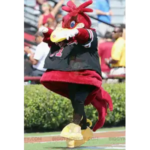 Costume de mascotte BIGGYMONKEY™ de gros oiseau rouge noir et