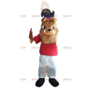 Bulldogge BIGGYMONKEY™ Maskottchenkostüm mit rotem