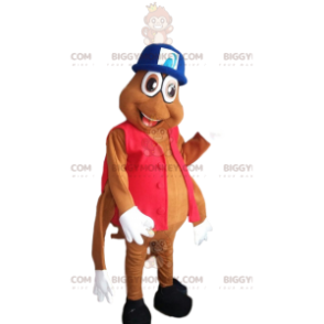 Disfraz de mascota Brown Ant BIGGYMONKEY™ con lindo bombín azul