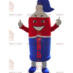 Blue and Red Toothpaste Super Tube BIGGYMONKEY™ Mascot Costume