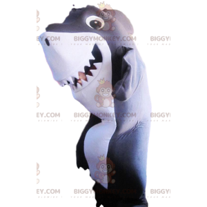 Grijs en wit Too Fun Shark BIGGYMONKEY™ mascottekostuum -