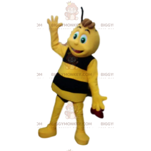 Costume de mascotte BIGGYMONKEY™ d'abeille jaune et noir, jolie