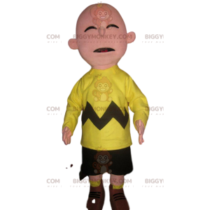 Legrační kostým maskota BIGGYMONKEY™ v neonově žlutém outfitu –