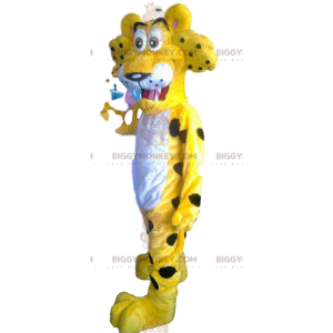 Super roztomilý a vtipný kostým maskota žlutého leoparda