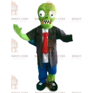 BIGGYMONKEY™ maskotdräkt av den monstruösa gröna Frankenstein