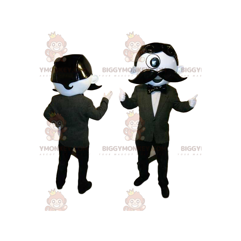 BIGGYMONKEY™ mascot costume of weird dandy with big mustache BIGGYMONKEY™ mascot costume of weird dandy with big mustache