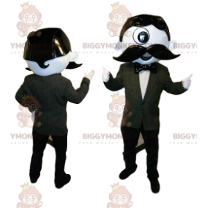 BIGGYMONKEY™ mascot costume of weird dandy with big mustache