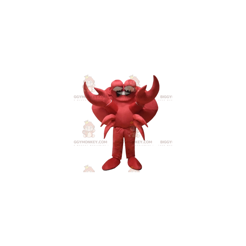 BIGGYMONKEY™ maskottiasu Koominen punainen rapu isoilla BIGGYMONKEY™ maskottiasu Koominen punainen rapu isoilla