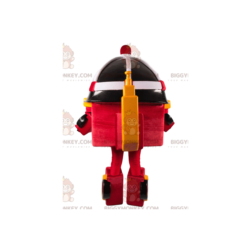 BIGGYMONKEY™ mascottekostuum van transformerende brandweerman BIGGYMONKEY™ mascottekostuum van transformerende brandweerman