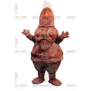 Brown Velvet Garden Gnome BIGGYMONKEY™ Mascot Costume & Helmet