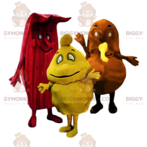 Red, Yellow and Brown Weird BIGGYMONKEY™s Mascot Trio -