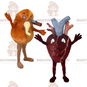 Ντούο μασκότ με μασκότ BIGGYMONKEY™ Heart and Lung and Their