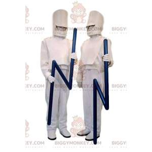 BIGGYMONKEY™ Mascot Costume Duo av White Duck och deras Blue