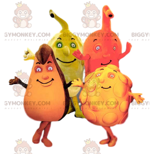 El cuarteto de mascotas de BIGGYMONKEY™ de frutas coloridas y