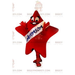 Red Star BIGGYMONKEY™ Maskottchen-Kostüm mit weißem