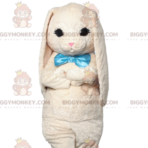 BIGGYMONKEY™ mascottekostuum van zacht wit konijn met zijn