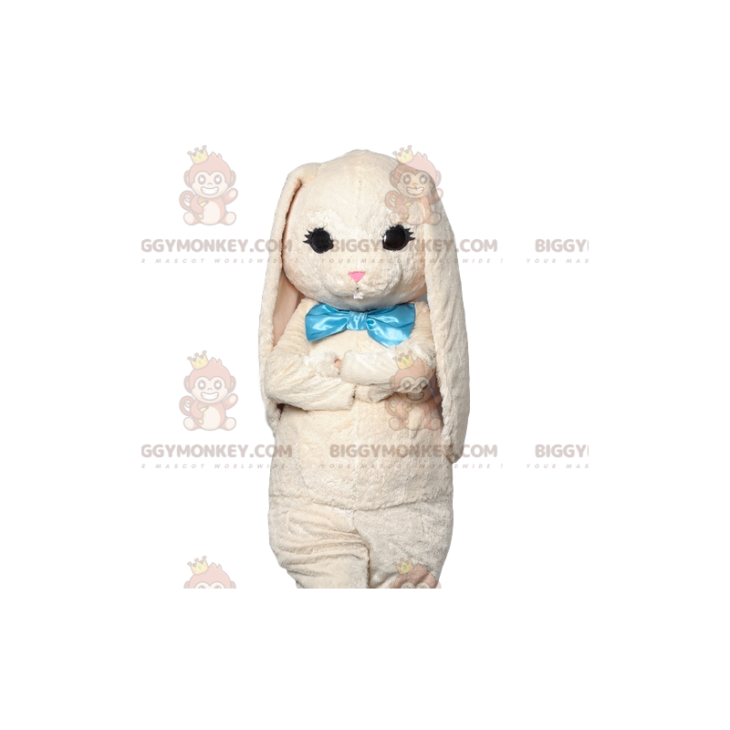 Traje de mascote BIGGYMONKEY™ de coelho branco macio com seu