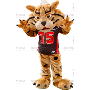 Disfraz de mascota BIGGYMONKEY™ de tigre marrón y negro en ropa deportiva - Mascotas tigre - BIGGYMONKEY_01341 - BiggyMonkey.com