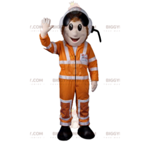 Disfraz de mascota astronauta BIGGYMONKEY™ con traje naranja y
