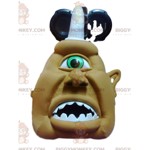  BIGGYMONKEY™ Cruel Cyclops Costume da mascotte cachi e corno bianco - Teste di mascotte - BIGGYMONKEY_011641 - BiggyMonkey.com