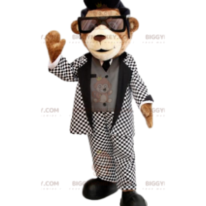 Disfraz de mascota de oso BIGGYMONKEY™ con atuendo de rock 'n'