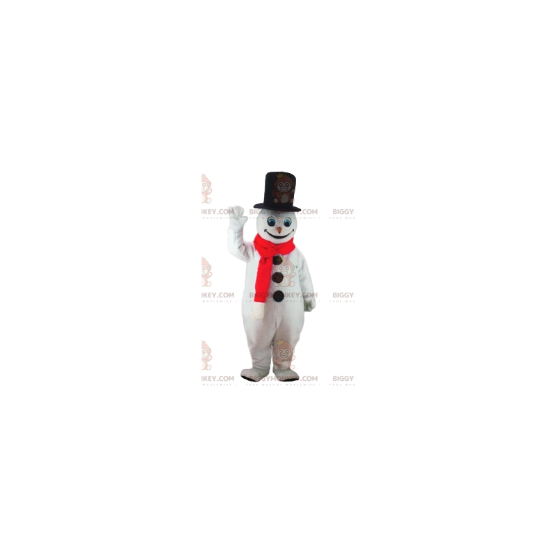 Fantasia de mascote de boneco de neve BIGGYMONKEY™ com grande Fantasia de mascote de boneco de neve BIGGYMONKEY™ com grande