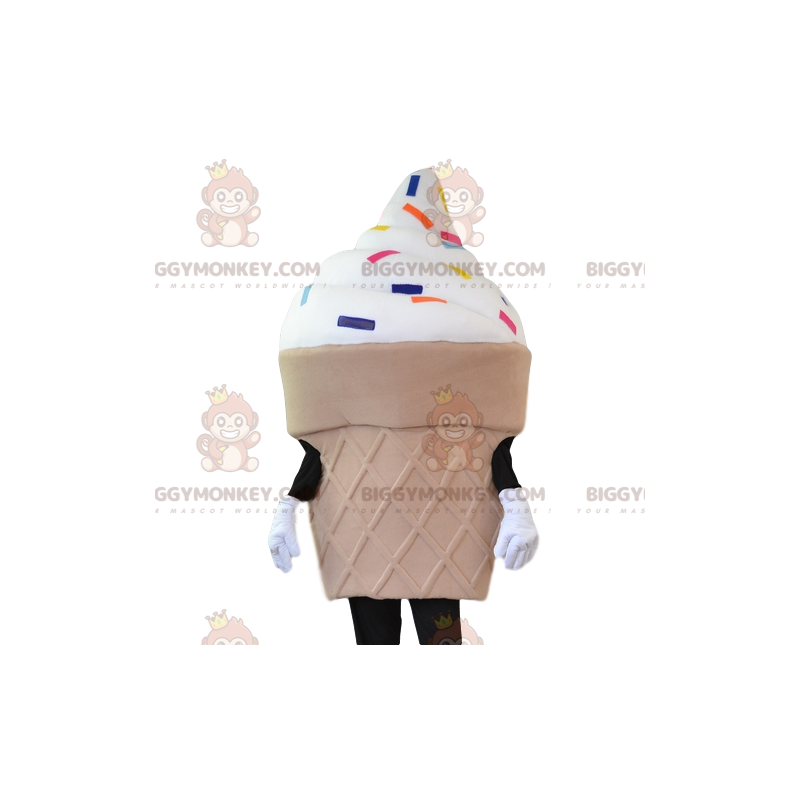 Fantasia de mascote BIGGYMONKEY™ casquinha de sorvete e Fantasia de mascote BIGGYMONKEY™ casquinha de sorvete e