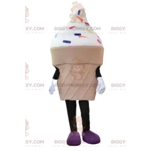 BIGGYMONKEY™ mascot costume ice cream cone and multicolored