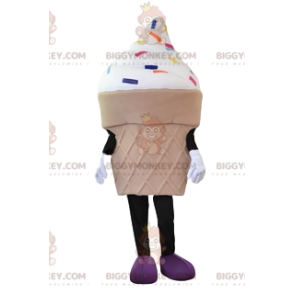 BIGGYMONKEY™ Maskottchenkostüm mit Eiswaffel und bunten