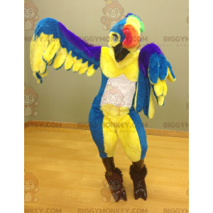 Vícebarevný kostým ptačího papouška BIGGYMONKEY™ maskota –
