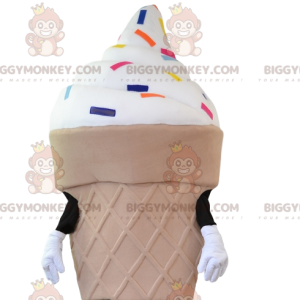 BIGGYMONKEY™ mascot costume ice cream cone and multicolored