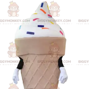BIGGYMONKEY™ mascot costume ice cream cone and multicolored