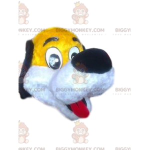 BIGGYMONKEY™ Mascot Costume Funny Yellow Dog With Big Black
