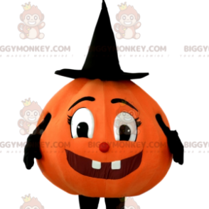  Urocza maskotka dynia BIGGYMONKEY™ ze spiczastą czarną czapką - Maskotka warzywna - BIGGYMONKEY_011653 - BiggyMonkey.com