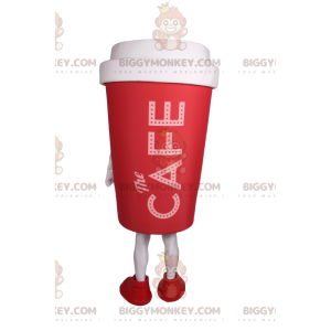 Disfraz de mascota Takeaway Red Coffee Cup BIGGYMONKEY™ - Mascotas de objetos - BIGGYMONKEY_011655 - BiggyMonkey.com