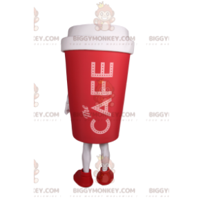 Disfraz de mascota Takeaway Red Coffee Cup BIGGYMONKEY™ - Mascotas de objetos - BIGGYMONKEY_011655 - BiggyMonkey.com