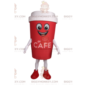 Takeaway Red Coffee Cup BIGGYMONKEY™ Mascot Costume -